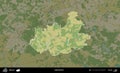 Uzda District highlighted, Belarus. Topographic Humanitarian Royalty Free Stock Photo