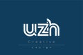 UZH Creative Unique Modern Letter Logo Design Royalty Free Stock Photo