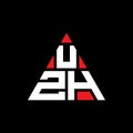 UZH triangle letter logo design with triangle shape. UZH triangle logo design monogram. UZH triangle vector logo template with red Royalty Free Stock Photo