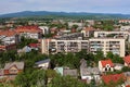 Uzhhorod city landscape with houses roofs in Zakarpattya, Ukraine Royalty Free Stock Photo