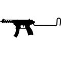 Uzi - Uzimatic 13 rounds fully automatic open bolt submachine gun. Detailed realistic silhouette