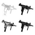 UZI weapon icon cartoon. Single weapon icon from the big ammunition, arms set.