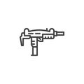 UZI weapon line icon