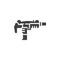 UZI weapon vector icon