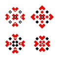 Slavic geometric ornament traditional decoration