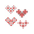 Folk heart ornament design decoration