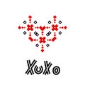 Xoxo heart geometric ornament