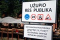 Uzupio res publika sign in Vilnius in Lithuania