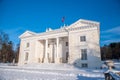 Uzutrakis manor estate in winter, Trakai, Vilnius, Lithuania Royalty Free Stock Photo