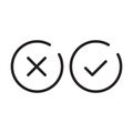 Cross and Check mark symbol icon vector design template Royalty Free Stock Photo