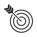 Goal Targer Vector Icon Design Template.target center axis black line icon