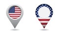 USA flag location pin