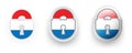Set of 3 vector icons of Netherlands flag Royalty Free Stock Photo