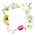 Flowers. Floral background. Lilies. Callas. White orchids. Green leaves. Yellow. Buds. Tropical flowers.