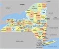 New York County Map with 62 counties