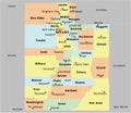 Utah County Map with 29 counties Royalty Free Stock Photo