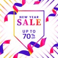 New year 70% off sale sign vector Royalty Free Stock Photo