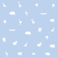 Animals silhouette seamless pattern. Royalty Free Stock Photo