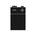 9v battery vector icon solid black illustration and power alkaline energy isolated white. Technology electricity and electric