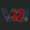 V12, Bright Volumetric Emblem V12 Royalty Free Stock Photo