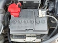 12V car battery close up picture