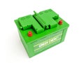 12V car battery with fake Green Energy logo