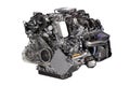 V6 car hybrid engine isolated Royalty Free Stock Photo