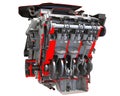 V6 Cutaway Car Engine 3D rendering