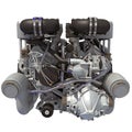 V16 Engine 3D rendering on white background Royalty Free Stock Photo