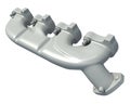 V8 Engine Exhaust Manifold 3D rendering on white background