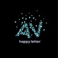 A and V etters water bubbles letter vector logo Royalty Free Stock Photo