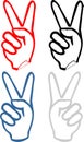 V - gesticulate hand victory sign sticker Royalty Free Stock Photo