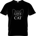 All You Need Is Love And A Cat - Cat Mom T shirt Design, Hand drawn vintage illustration Royalty Free Stock Photo