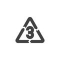 V 3, industrial marking plastic vector icon