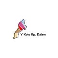 V Koto Kp Dalam map. vector map of Indonesia Country colorful design, suitable for your company