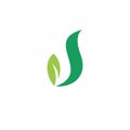 V Leaf Minimalist Logo Design. Letter V Icon Nature Royalty Free Stock Photo
