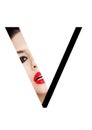 V letter beauty makeup girl creative fashion font