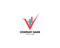 V Letter Business Stats Logo Design Element