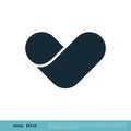 V Letter of Heart Icon Vector Logo Template Illustration Design. Vector EPS 10