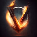 V letter logo design 3d concept