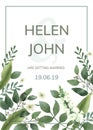 Invitation card with a green theme