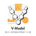 V-model flat outline concept icon Royalty Free Stock Photo