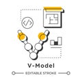 V-model modern linear concept icon Royalty Free Stock Photo