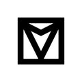 V, MV, MVO initial geometric company logo