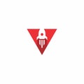 V Rocket Logo. Letter V Icon Royalty Free Stock Photo