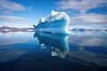 v-shape iceberg floating in the still water