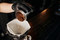 V-60 style espresso extraction, barista