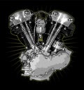 v-twin shovelhead vector template