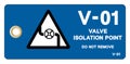 V01 Valve Isolation Point Tag Label Symbol Sign, Vector Illustration, Isolate On White Background. EPS10 Royalty Free Stock Photo