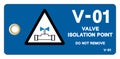 V01 Valve Isolation Point Tag Label Symbol Sign, Vector Illustration, Isolate On White Background. EPS10 Royalty Free Stock Photo